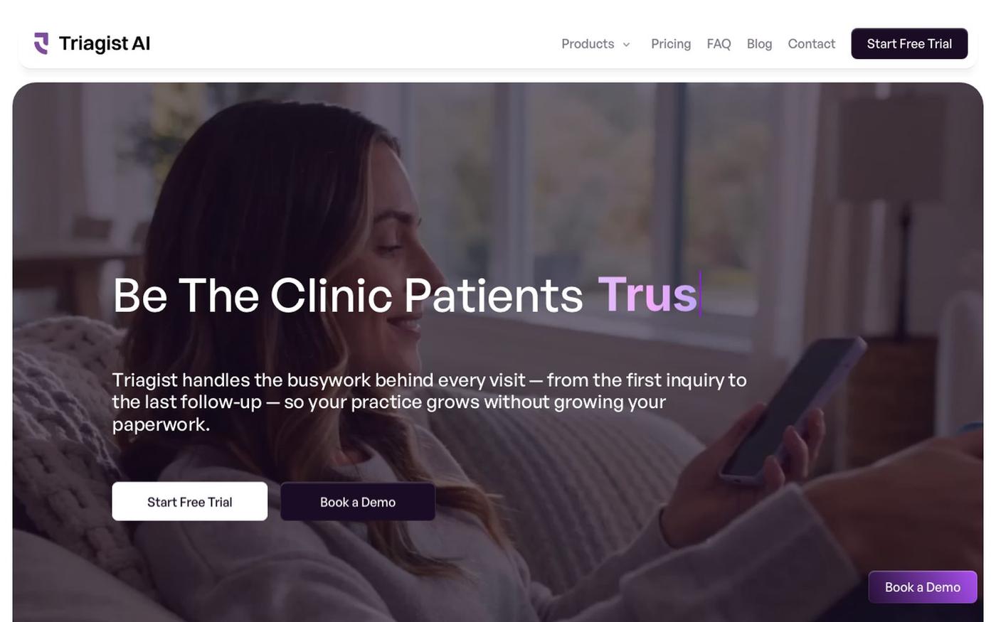 AI Clinical Automation and Growth Engine for Clinics | Triagist AI — screenshot