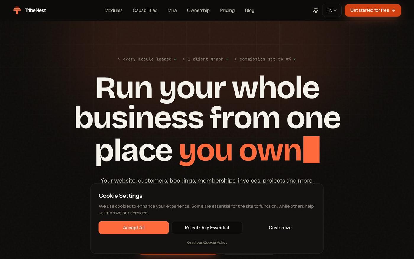 TribeNest, the operating system for solo businesses | TribeNest — screenshot