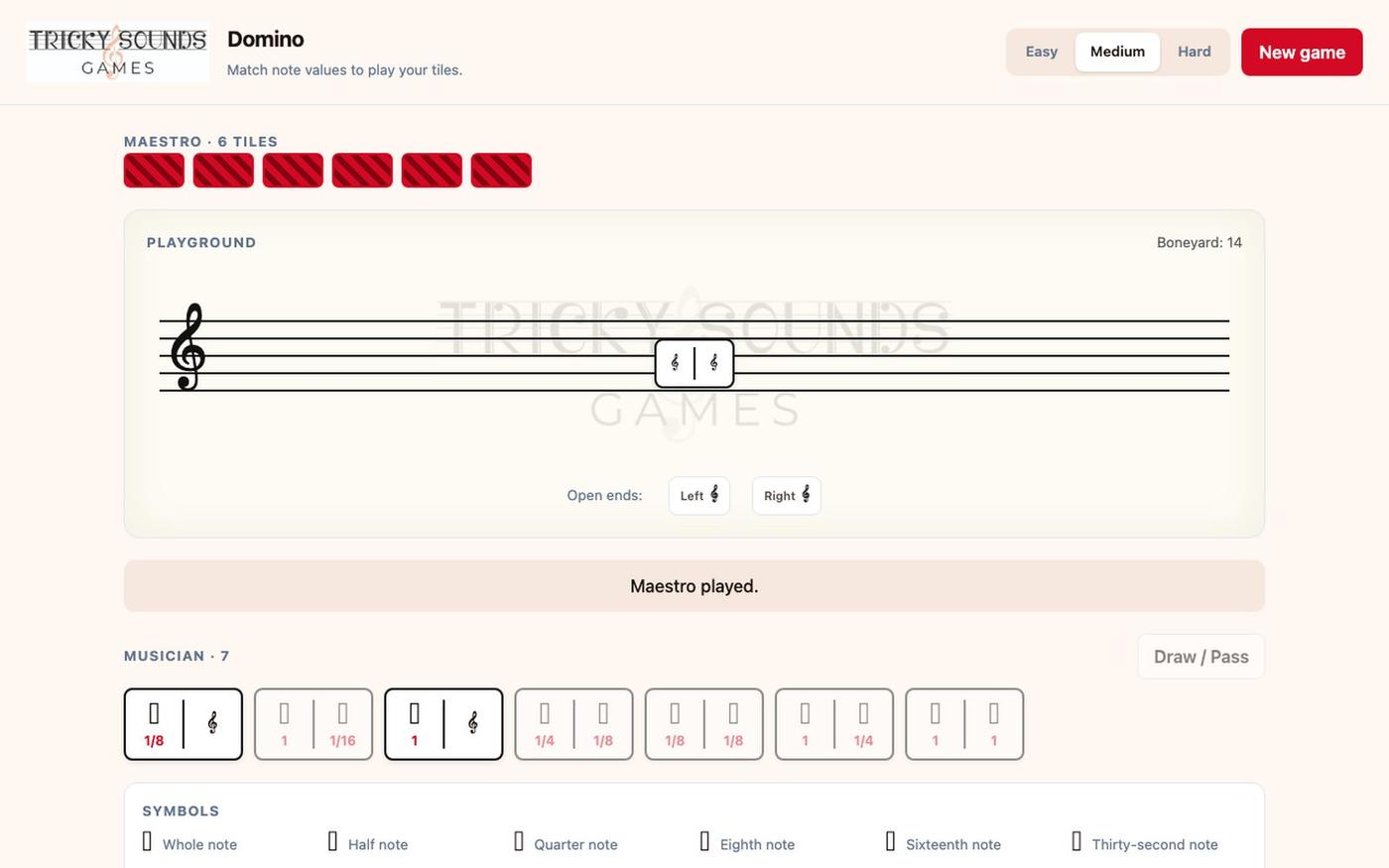Tricky Sounds Domino — screenshot