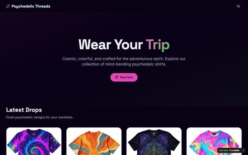 Psychedelic Threads | Cosmic Apparel — screenshot