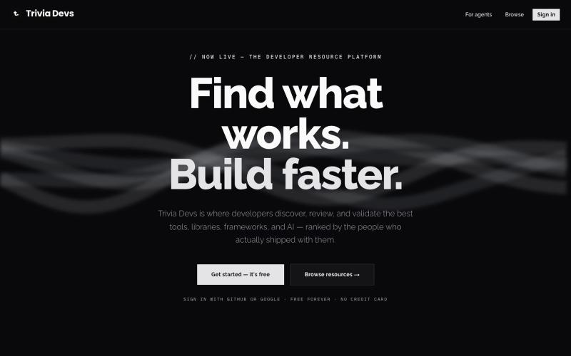 Trivia Devs — Developer Resource Discovery — screenshot