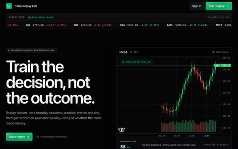 Trade Replay Lab — screenshot