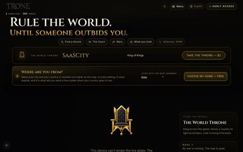 TRONE — Rule the world. Until someone outbids you. — screenshot