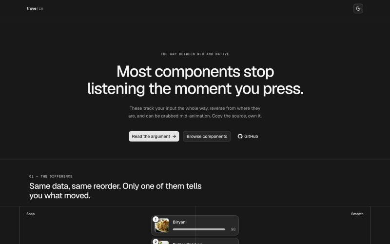trove/cn — components that keep listening — screenshot