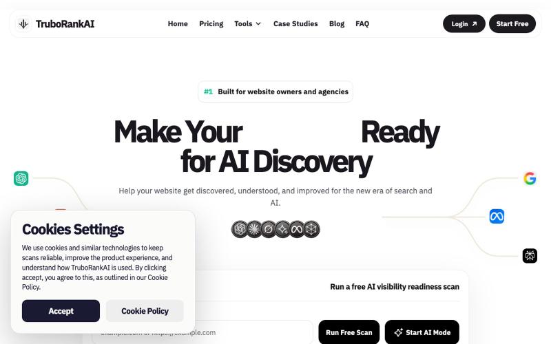 TruboRank AI - AI Discoverability, AEO and GEO Scanner — screenshot