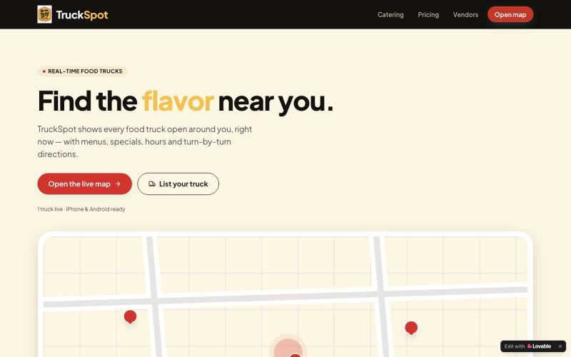 TruckSpot — Find the Flavor Near You — screenshot