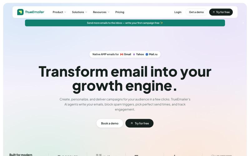 TrueEmailer – AI Email Platform & Automation — screenshot