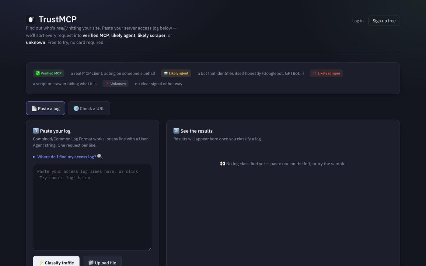 TrustMCP — Log Analyzer — screenshot