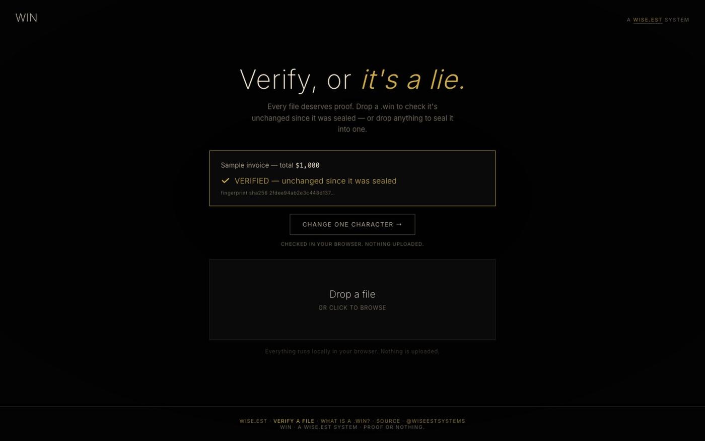 Truth.Systems — Verify, or it's a lie. — screenshot