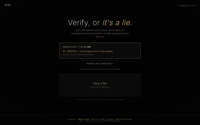 Truth.Systems — Verify, or it's a lie. — screenshot