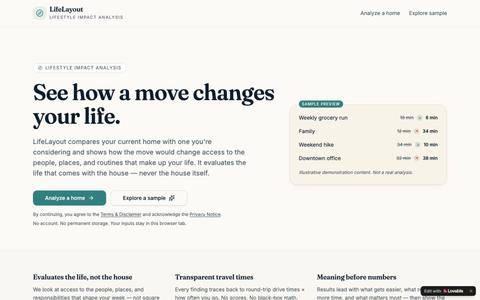 LifeLayout — See how a move changes your life — screenshot