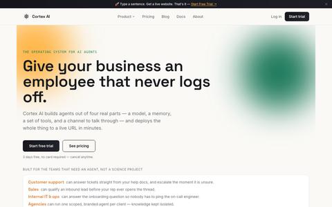 Cortex AI — Build & Deploy AI Agents for Your Business — screenshot