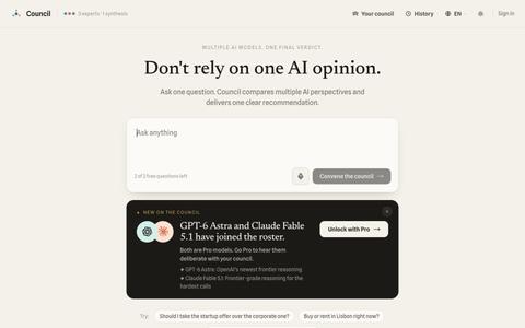 Council: AI Advisors — screenshot