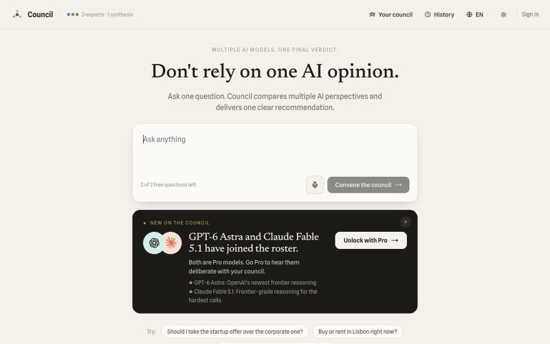 Council: AI Advisors — screenshot