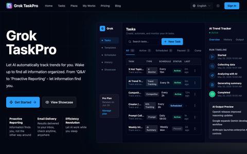 GrokTask - AI-Powered Intelligent Task Automation Platform | Grok TaskPro — screenshot