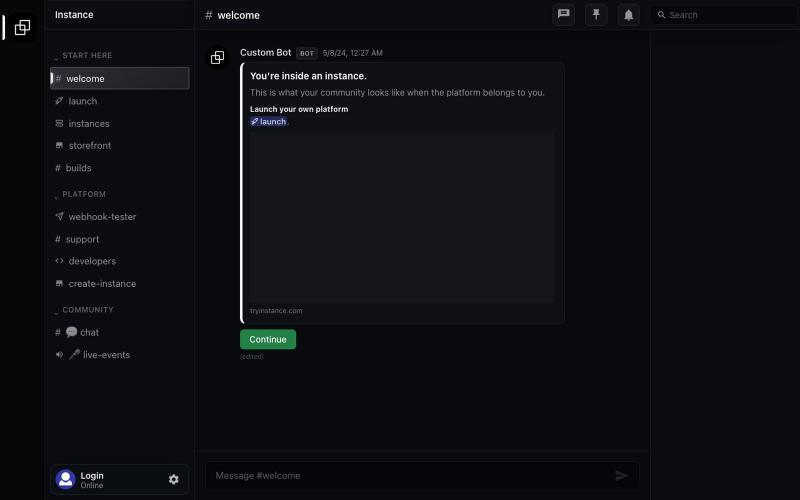 Instance — screenshot