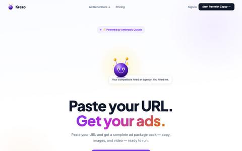 Krezo — AI Ad Generator for Facebook, Instagram, TikTok & More — screenshot