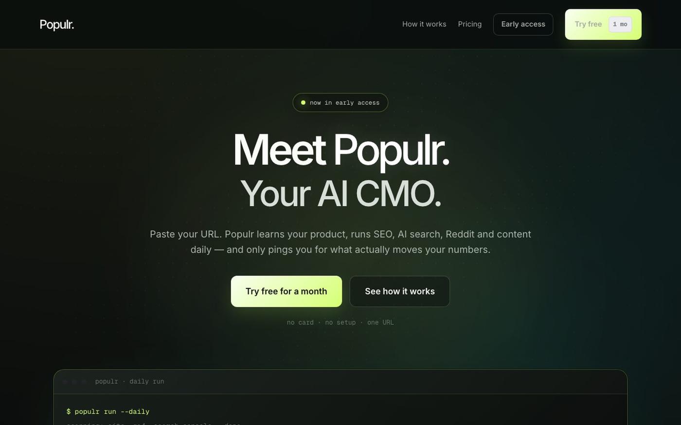 Populr — your CMO — screenshot