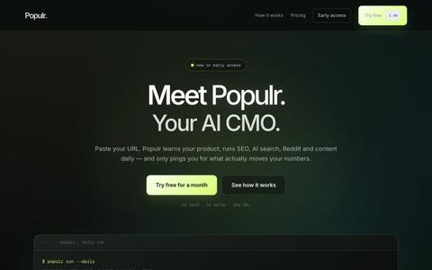 Populr — your CMO — screenshot