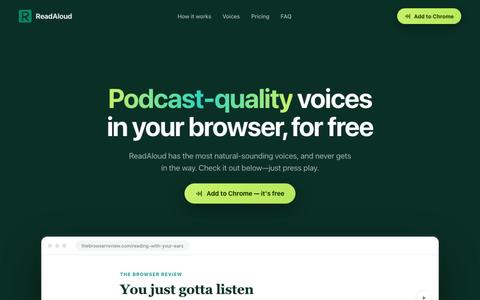 ReadAloud — Podcast-quality voices in your browser — screenshot