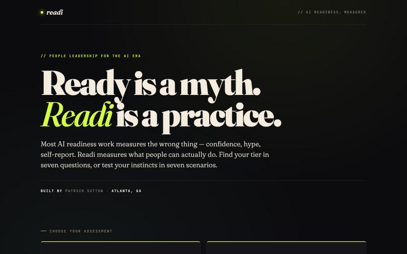 Readi · AI Readiness, Measured. — screenshot