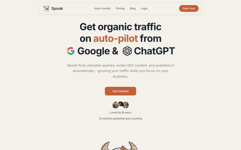 Spook - Get organic traffic on auto-pilot — screenshot