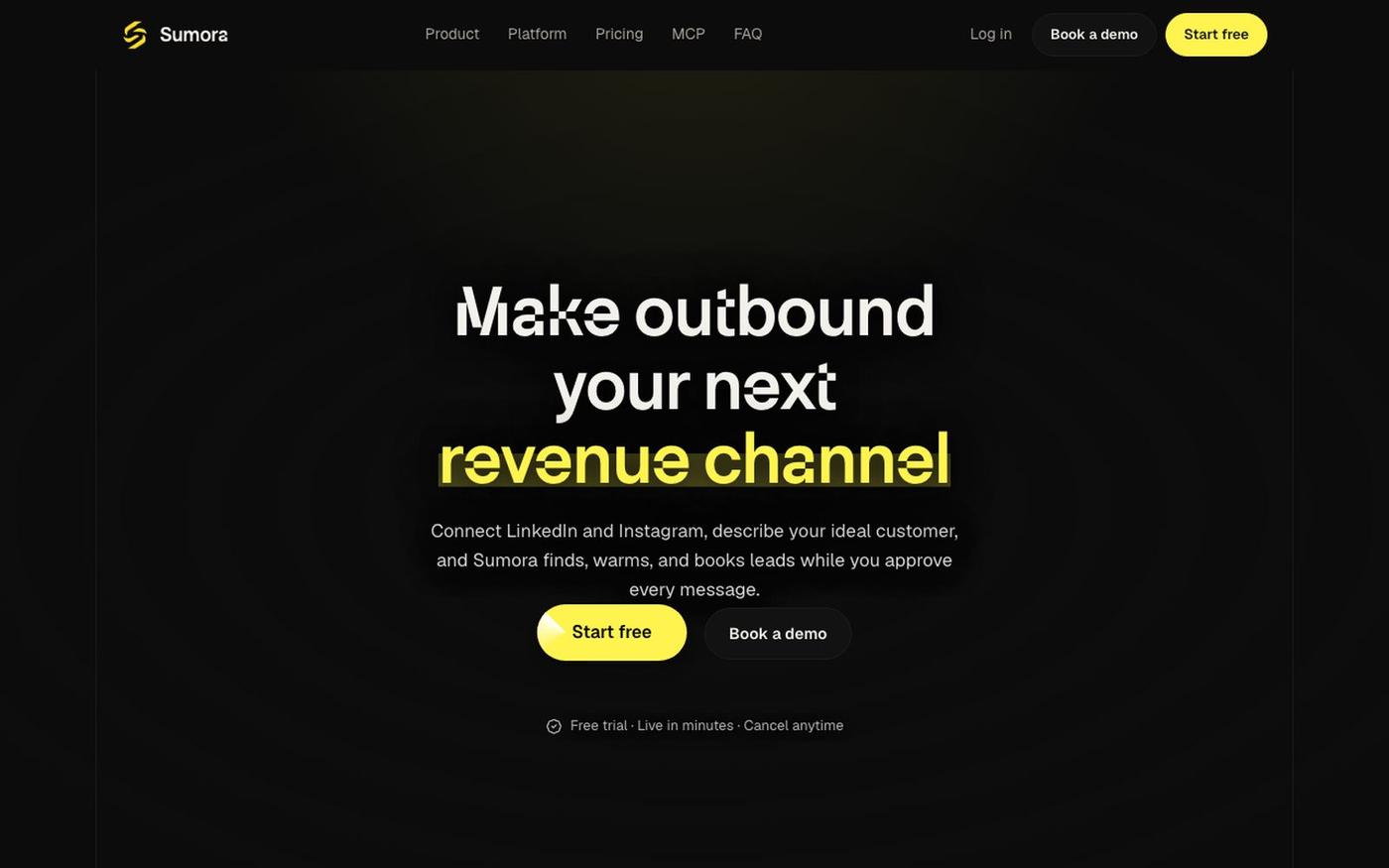 Sumora - The autonomous outreach agent that finds & books your leads — screenshot