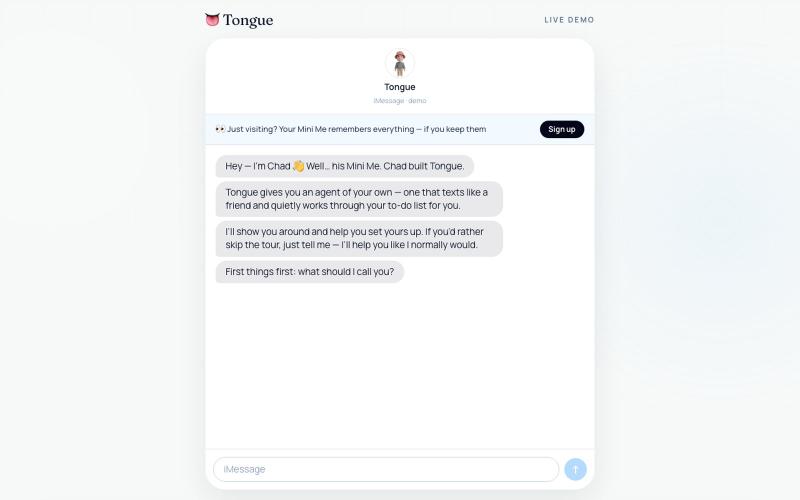 Try Tongue · Live demo — screenshot