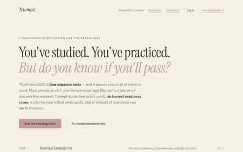 Triumph — Free Praxis 5001 Readiness Diagnostic for Teacher Candidates — screenshot