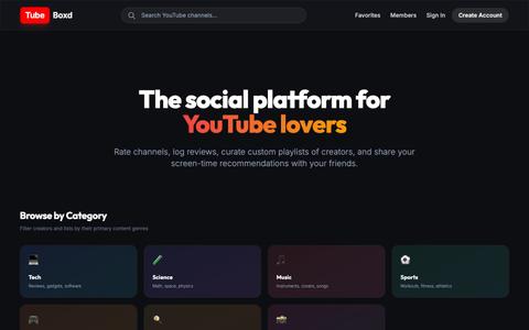 Home • TubeBoxd — screenshot