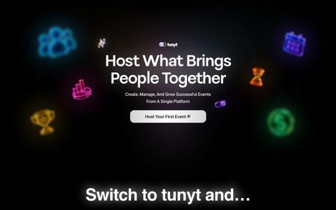 Tunyt — Host What Brings People Together — screenshot