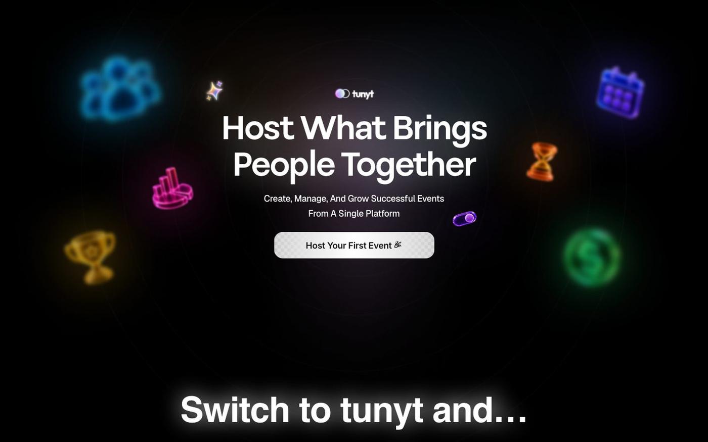 Tunyt — Host What Brings People Together — screenshot