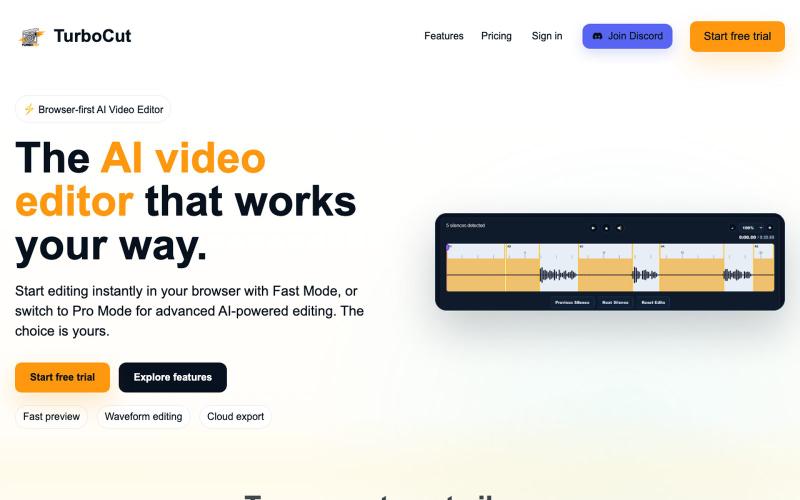TurboCut - AI Video Editor — screenshot