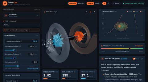 TurboLab — Turbocharger Learning Lab — screenshot