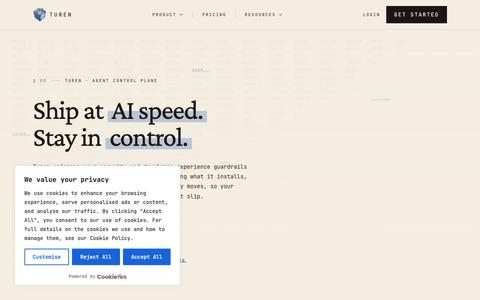 Turen · Ship at AI speed. Stay in control. — screenshot