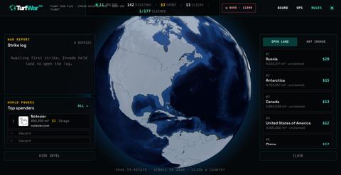 turfwar.bid — pay to put your startup on the map — screenshot