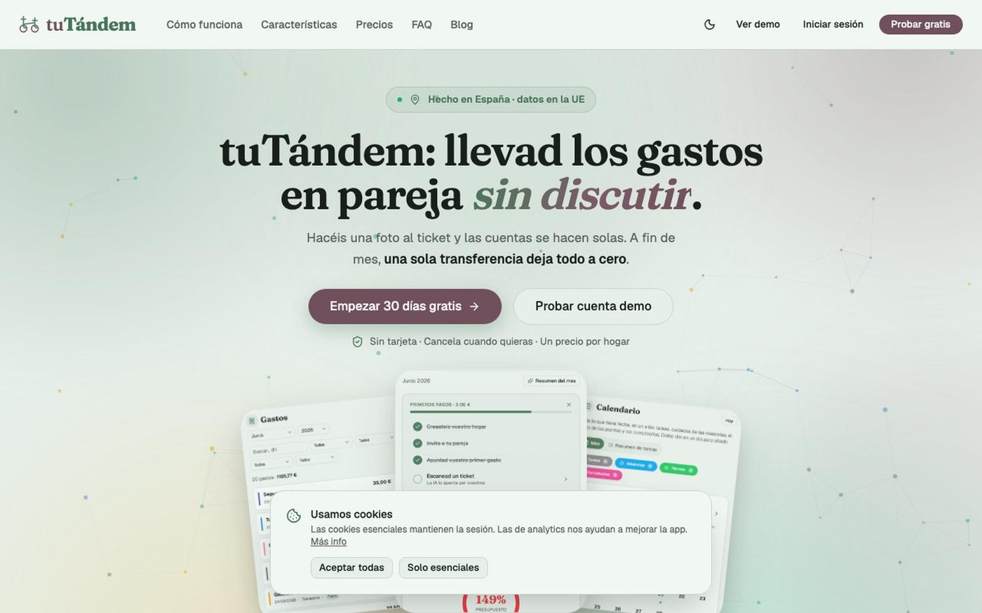 tuTándem — App de gastos del hogar y en pareja con IA — screenshot