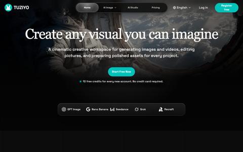 tuziyo.com - AI Image & Video Generation Studio — screenshot