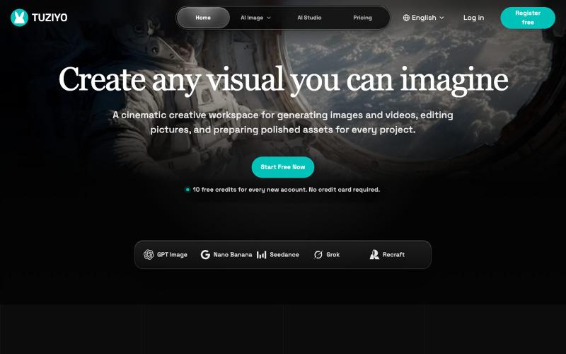 tuziyo.com - AI Image & Video Generation Studio — screenshot
