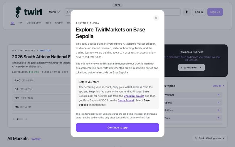 TwirlMarkets — screenshot