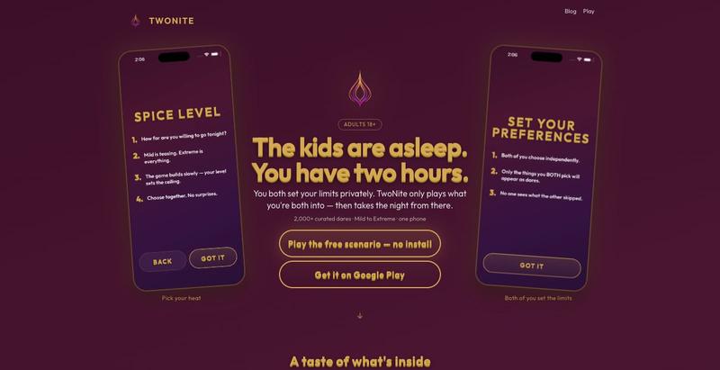 TwoNite — The Couple Games App for Unforgettable Date Nights — screenshot