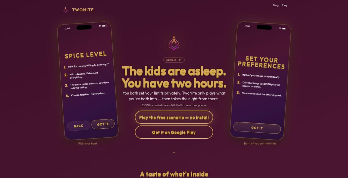 TwoNite — The Couple Games App for Unforgettable Date Nights — screenshot
