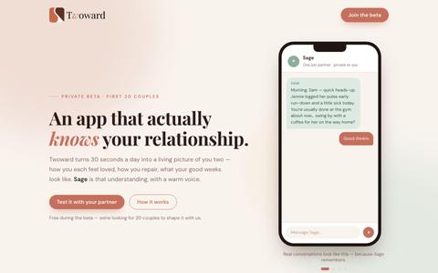 Twoward — An app that knows your relationship — screenshot