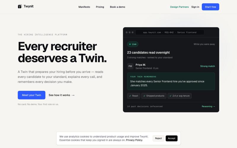 Twynit — every recruiter deserves a Twin — screenshot