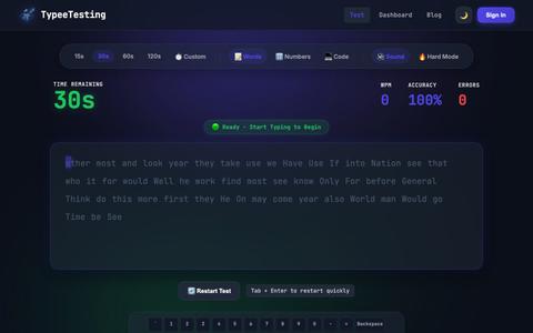 Free Online Typing Speed Test with Certificate — screenshot
