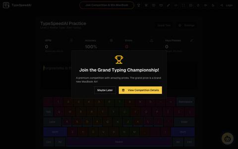 TypeSpeedAI – Free Online Typing Practice & Speed Test — screenshot