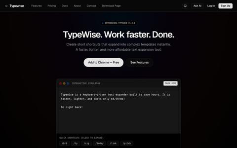 TypeWise - Snippet Expansion Tool | Ultimate Web Text Expander — screenshot