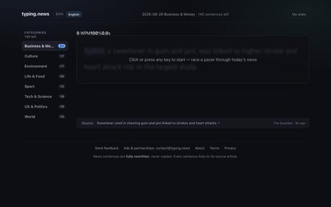 typing.news — screenshot