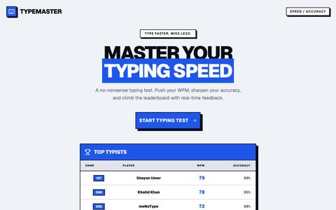TypeMaster — Brutalist Typing Challenge — screenshot