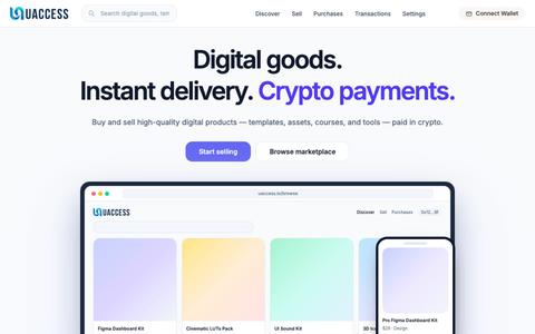 Sell Digital Assets for Crypto | UAccess Web 3 Downloads — screenshot